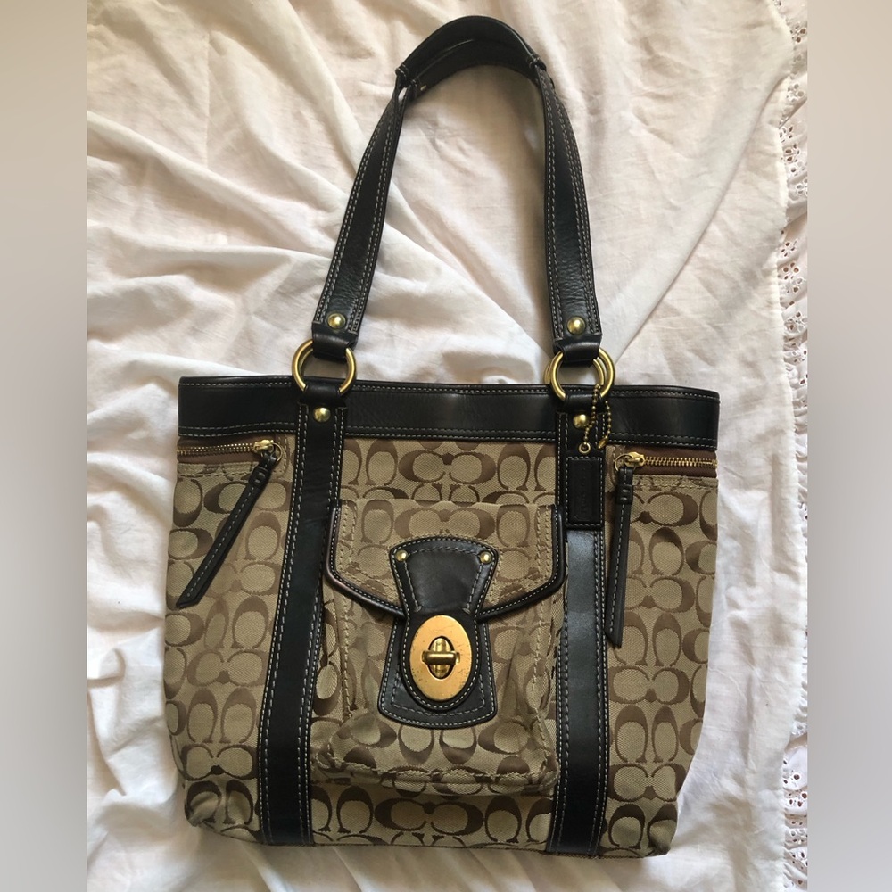 Vintage COACH F12889 Signature Legacy 65th Anniversary Large Tote Bag [2006]
